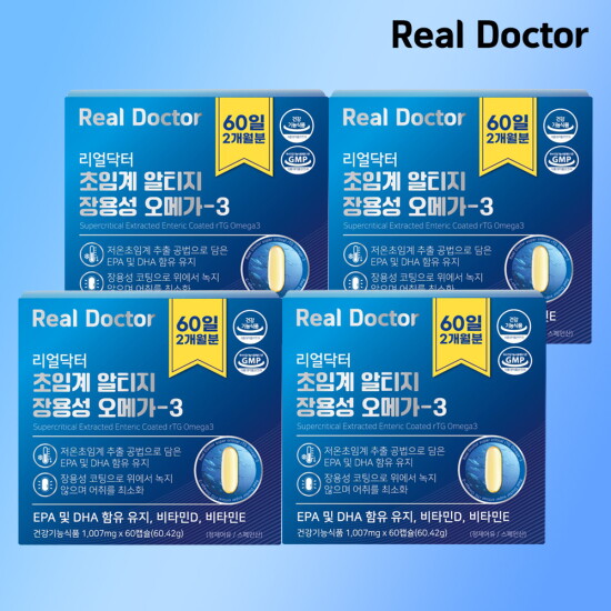[리얼닥터]리얼닥터 초임계 알티지 장용성 오메가3  8개월분(1,007mg x 60캡슐 x 4박스)