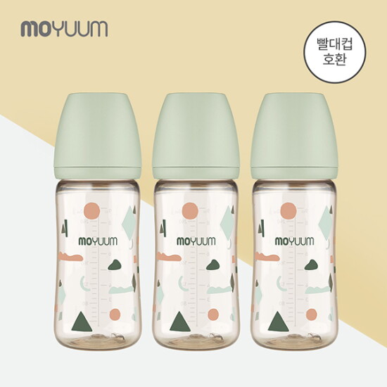 [모윰][모윰] PPSU 노꼭지 올인원 젖병 270ml 트리플팩 - 클라우드 에디션 (빨대컵 호환)