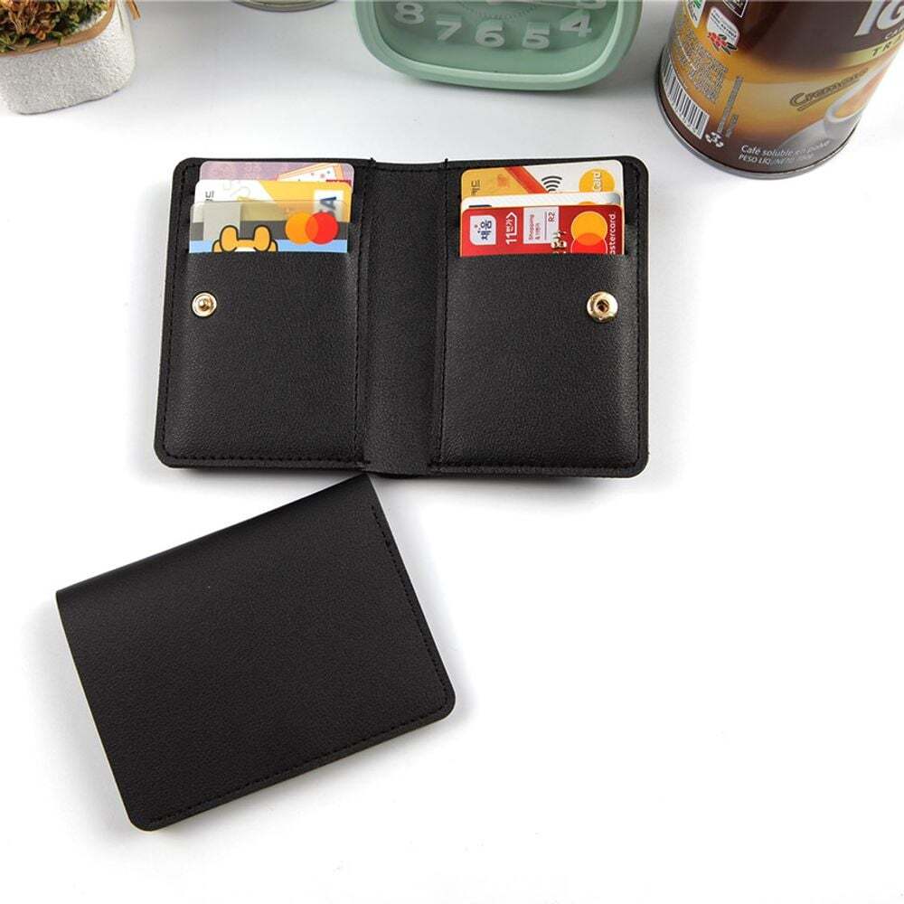 지오벤처스 6개 포켓 세로 지폐 명함 신분증 신용카드 지갑 블랙