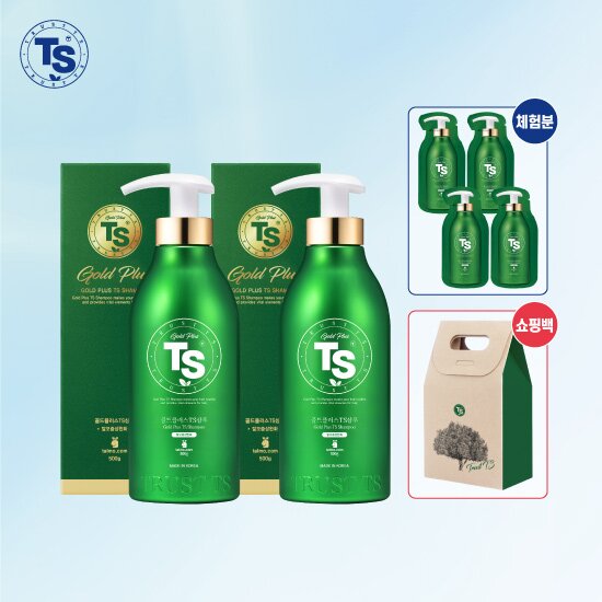 [엘라이브 특집] 골드플러스 샴푸 500g*2개 + (무료체험분)6g*4 + 쇼핑백
