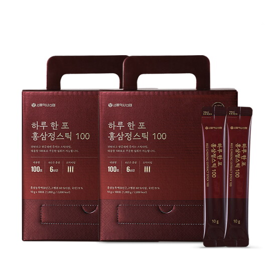 [서울약사신협][2박스] 대용량 하루 한 포 홍삼정스틱 100포 x 2개 (총 200포)