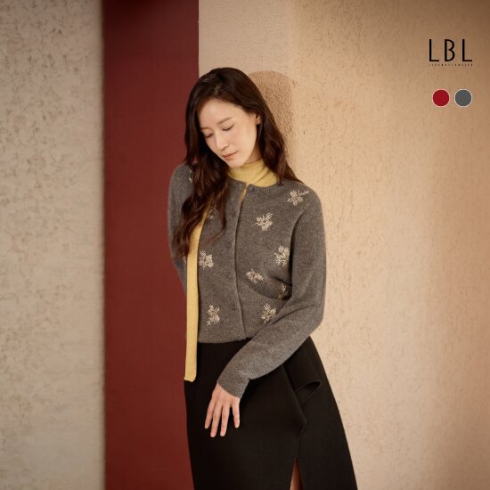 [LBL X 로라애슐리] (26FW) 캐시미어100 로라 가든비딩 가디건