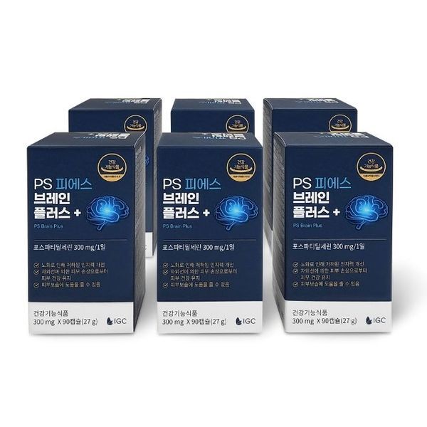기타 [하프클럽/브로리코]브로리코 PS브레인 플러스 뇌영양제 포스파티딜세린 기억력 27g(300mg x90입) x6개 6개월분