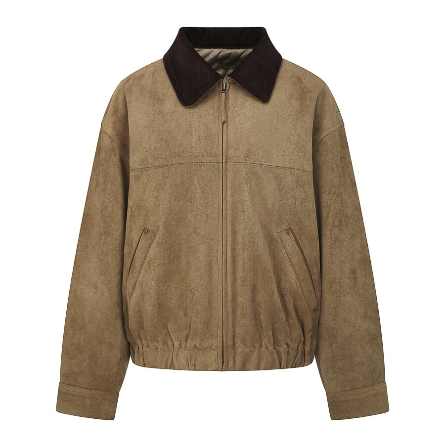 THE IZZAT [AK수원점] [더아이잗] 스웨이드 배색 칼라넥 퀼팅 점퍼871