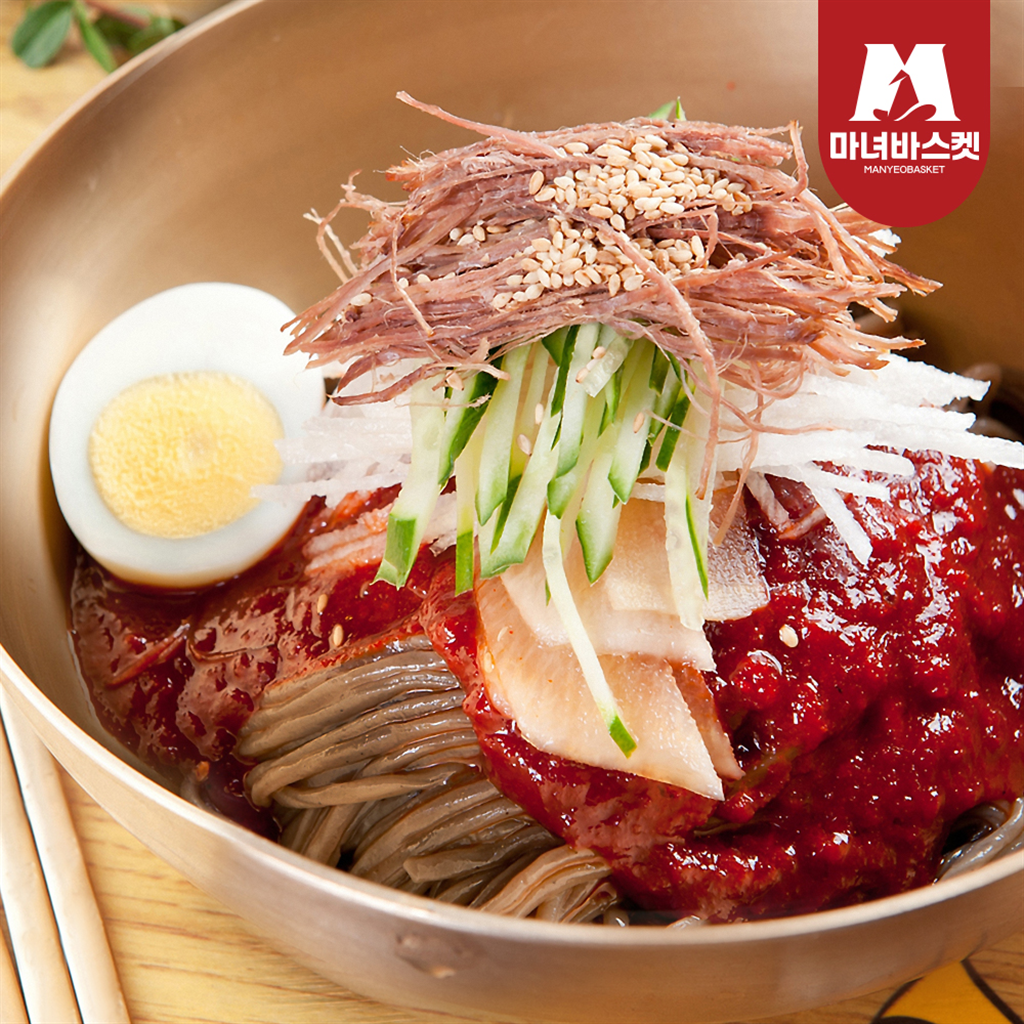 마녀바스켓 매콤 쫄깃 메밀 비빔막국수 10인분 (메밀면 10인분+비빔장 10인분)
