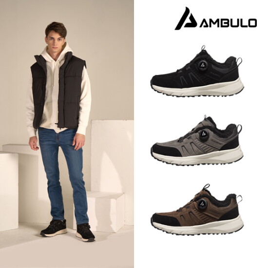 [암블로]AMBULO 남성 다이얼 융기모 방한 트레킹화