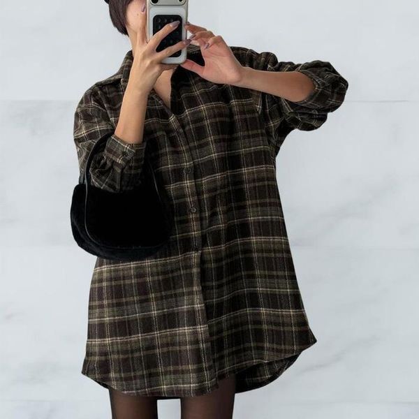 하프클럽(패션) [하프클럽/다잇템_패션]여성 미니원피스 후레아 랩치마와 격자 셔츠