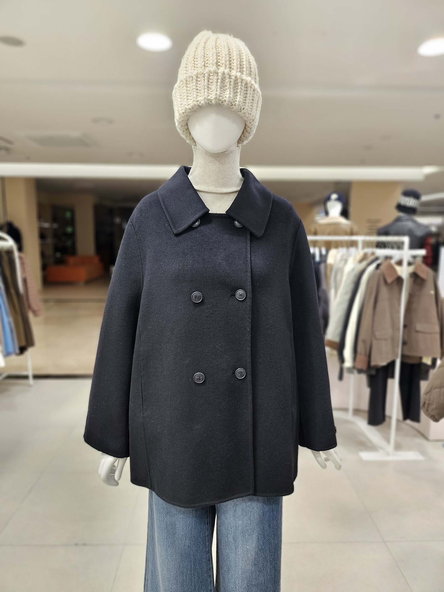 올리브데올리브 (롯데아울렛)(올리브데올리브) 캐시미어 핸드메이드 하프코트 (YW5WJ135)