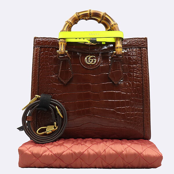 GUCCI 구찌 [중고] 구찌 고이비토 중고명품 - 구찌 크로커다일 다이애나 스몰 토트백  - K30550GU