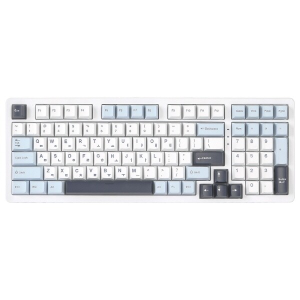 지클릭커 기타 지클릭커 WK98 8K 풀윤활 무선 블루투스 기계식 화이트 마린 (제주바다, 37g)