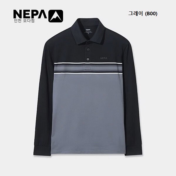 네파 [네파]남성 스트라이프 패턴 브러쉬  티셔츠 - 7L75213_B00_IC