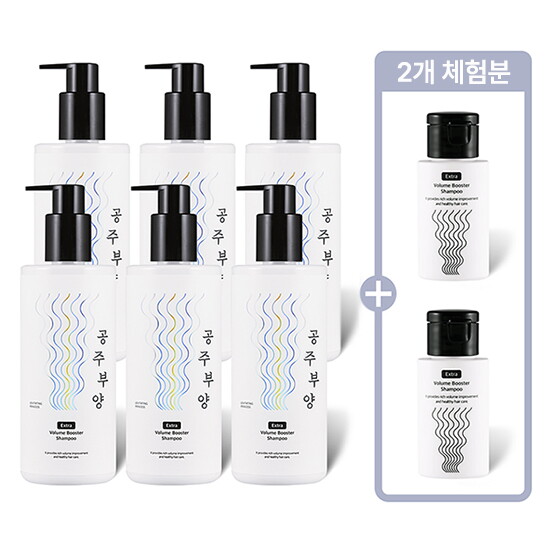 [가히 샴푸][매니아세트] 가히 공주부양 볼륨부스터 샴푸(500ml*6개+무료체험 50ml*2개)