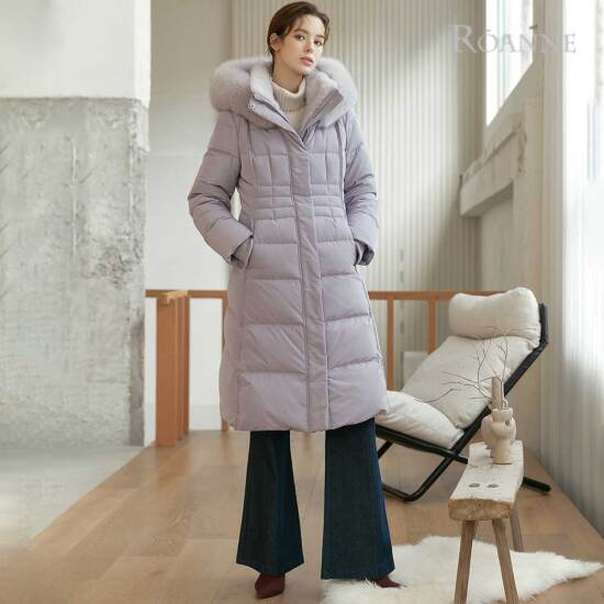 [로안] 트리플 풀스킨 구스다운 롱코트