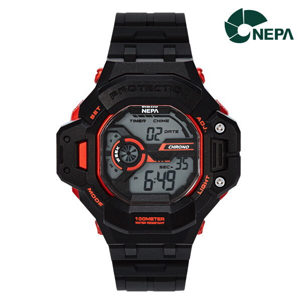 네파(패션플러스) [네파]네파 스탑워치 듀얼.방수.학생.군인. 레져 스포츠시계 N348_BKRD