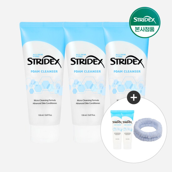 [스트라이덱스][스트라이덱스]약알칼리성 폼 클렌저 150mlx3개(gift 폼클렌저 50ml 2개+세안밴드 1개)