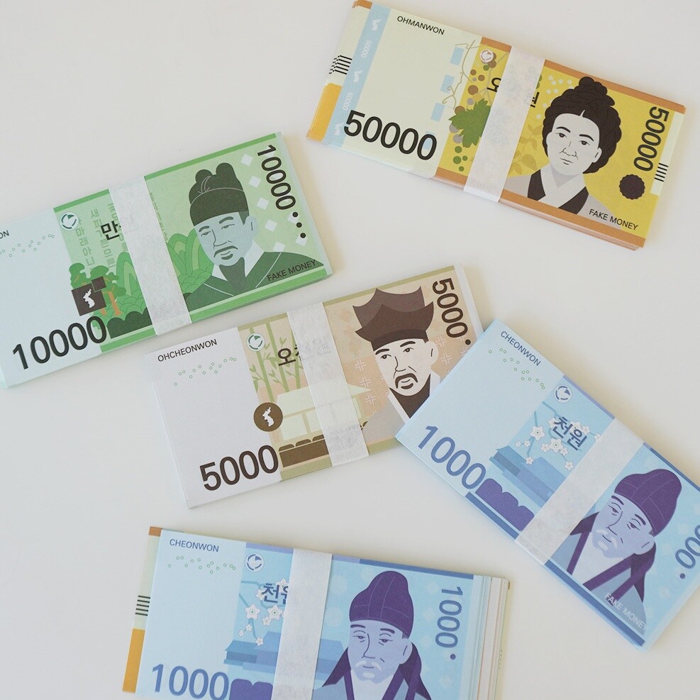 필레오 갓샵 페이크머니 20매 4종 [시즌3 가짜 장난감 종이 돈 지폐 현금 저축 챌린지 보드 머니 소품 화폐 이벤트]