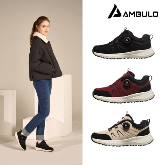 [암블로]AMBULO 여성 다이얼 융기모 방한 트레킹화