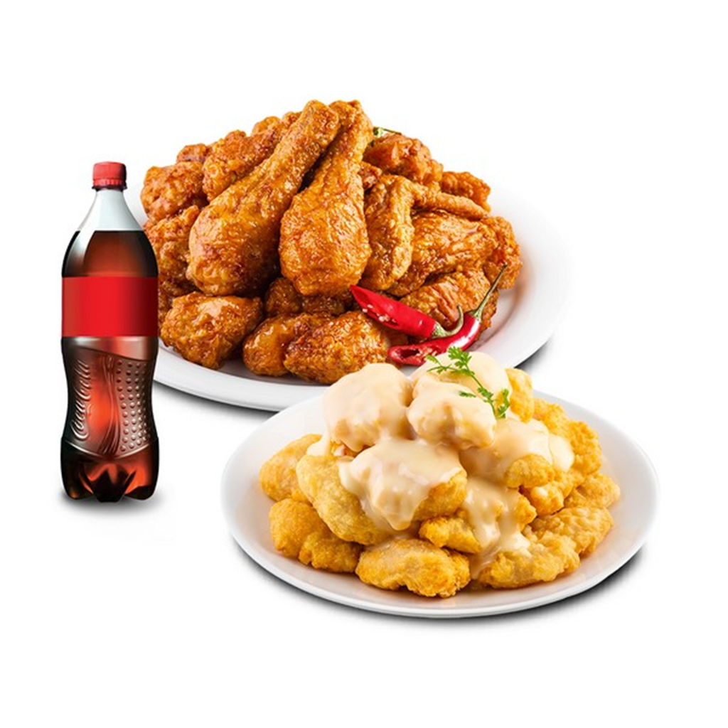 호식이두마리치킨 (호식이두마리) 매운간장+레몬크림탕슈(안심)+콜라500ml