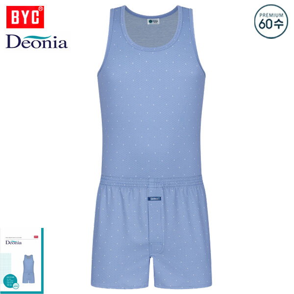 (주)휴먼솔루션즈 BYC [하프클럽/BYC]BYC데오니아60수민소매런닝과박서상하1세트MCB1034