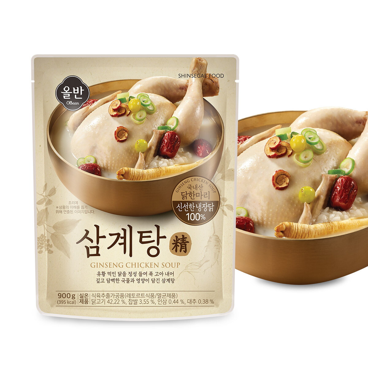 신세계푸드(SHINSEGAE FOOD) 올반키친 삼계탕 정 900g x 2팩