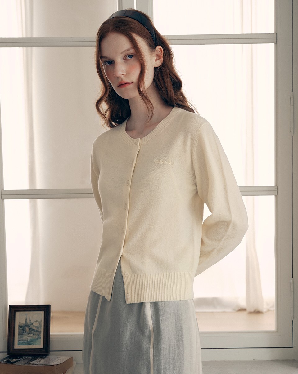 로라로라 CASHMERE BLENDED BASIC CARDIGAN LEMON RMN5DK-CD24512M024