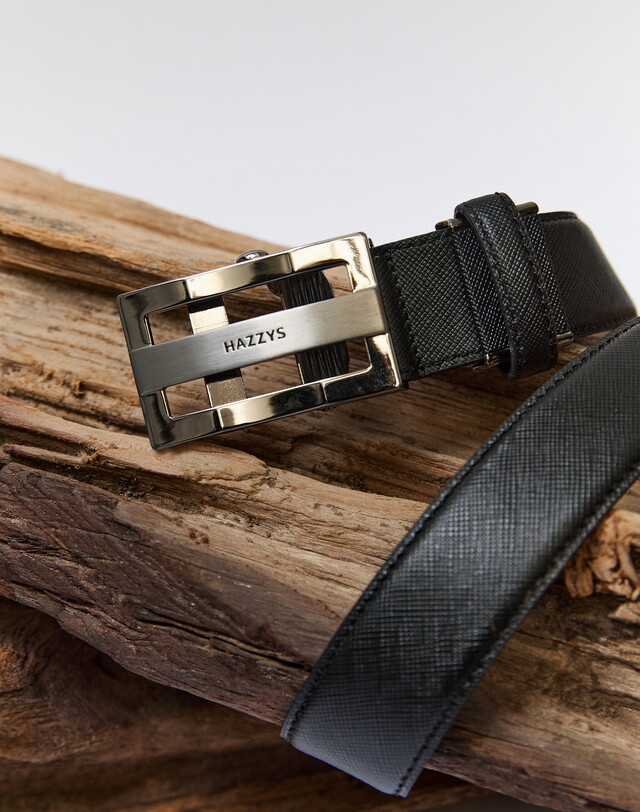 헤지스(아울렛) [헤지스 액세서리 남성] [25SS] WUBE5E702BK 핫딜스테디셀러블랙 음각로고 소가죽 벨트