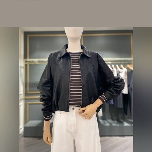 시슬리 시슬리 밑단셔링 루즈핏 인조가죽자켓 SALE70641 1130426177 .JEL .