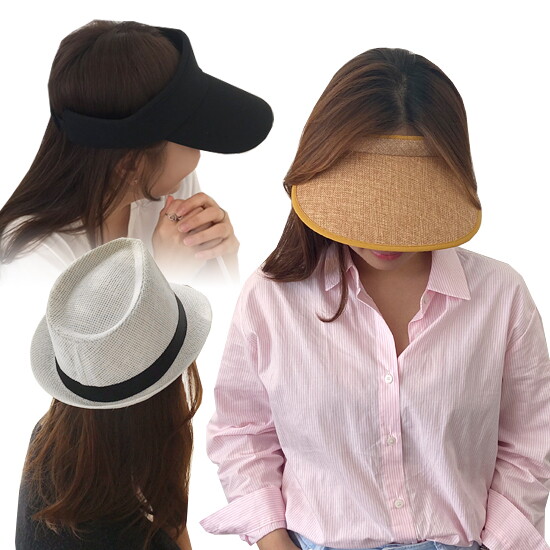 엔비 엔비 여성 데일리 여름 썬캡 페도라 밀짚 모자 6900원 균일가