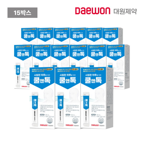 [대원제약][방송에서만이가격][15박스]대원제약 시원한 하루를 위한 쿨앤톡(12mL x 10포*15박스)