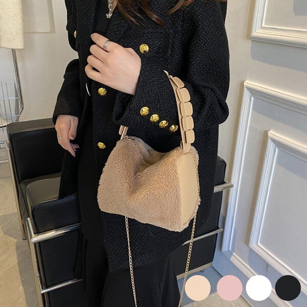 신상오픈런 [하프클럽/신상오픈런]카안루 웨이 체인 윈터 숄더백 투 여성 숄더 미니 fur