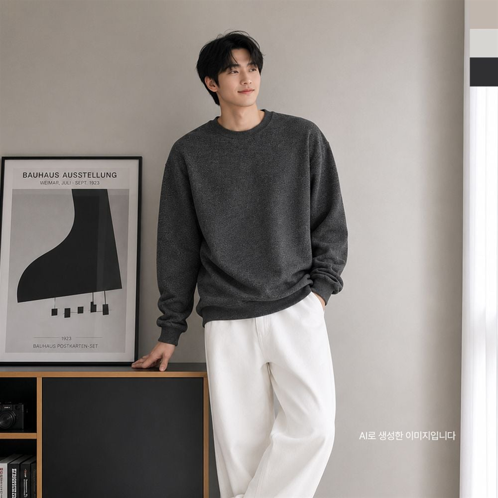 블루모드제휴사 엄지척 남성 TR 스판 긴팔 티셔츠 밑단 스트링 오버핏 라운드 맨투맨 GAA <b>3000M</b>