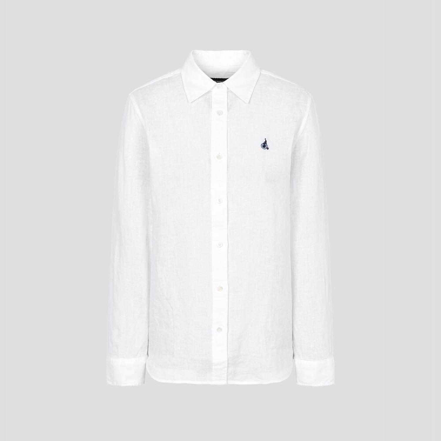 상세참조 빈폴레이디스(상반기) (Essential) 리넨 솔리드 레귤러숏 셔츠  화이트 BF6364E101