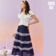 [안나수이]안나수이 ANNA SUI 아뜰리에 자수 코튼 스커트 (캉캉 스커트)