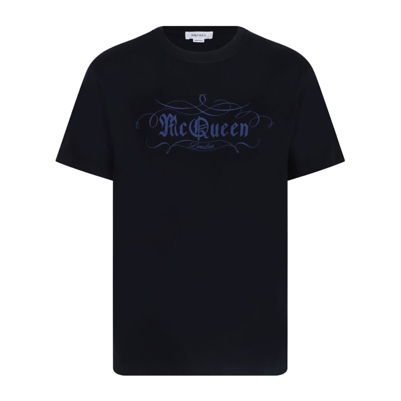 ALEXANDER MCQUEEN 알렉산더맥퀸 알렉산더맥퀸 로고 프린트 크루넥 코튼 티셔츠 847748 QTAD40454