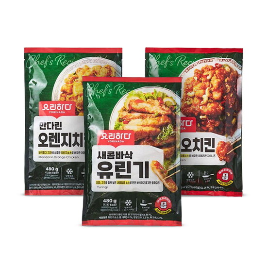 [요리하다][요리하다] 아메리칸 차이니즈세트(쿵파오, 유린기, 오렌지치킨 각 2봉, 총 6봉)