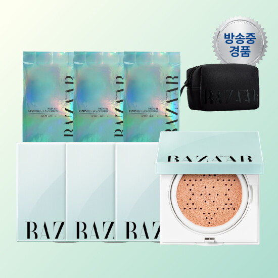 [하퍼스 바자]★마지막방송★[최현우패키지] 하퍼스바자 선쿠션 본품 4개 + 리필 3개 (최대용량)