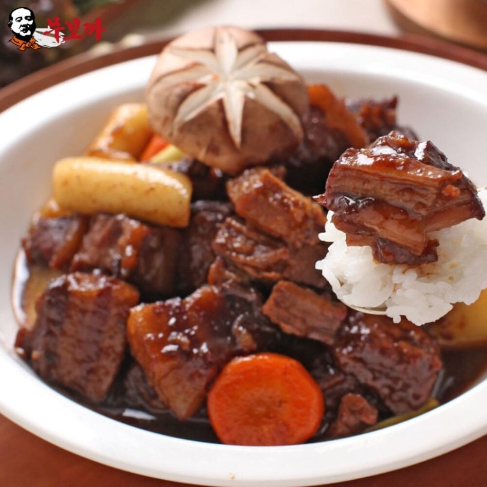 (주)다담 무보까국밥 [무보까] 국내산 한돈 순살 돼지갈비찜 500g x 4팩, 삼겹 돼지갈비찜