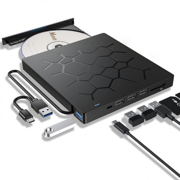 기타 7in1 멀티허브 USB 3.0 A C타입 외장 ODD CD DVD롬 레코더 ED02