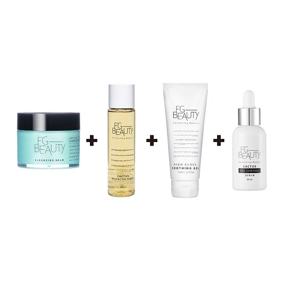 FG뷰티 선인장 클렌징밤 100ml + 비건 수딩젤 150ml + 결 세럼 50ml + 속보습 토너 150ml