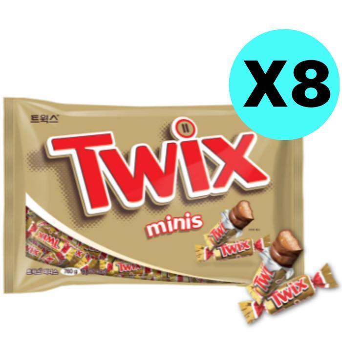 셀러허브 식품 트윅스 미니스 초코바 미니 쿠키 카라멜 760g X 8개