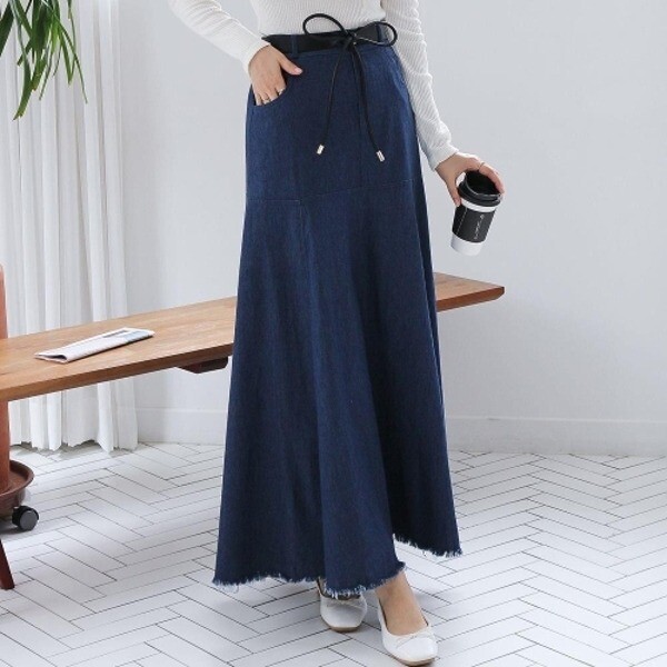 당사협력업체 / 당사협력업체 기타 [브이와이][VY] 여자 레더 데님 롱스커트_SK3662_18406463_588847