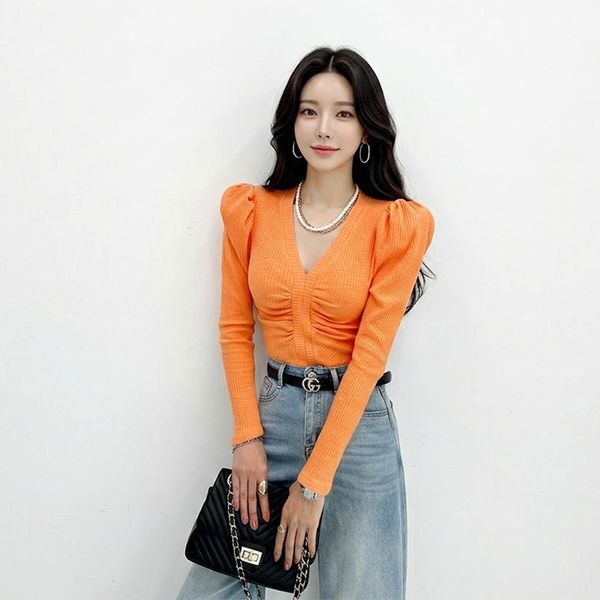 오가게-금찌 [하프클럽/금찌]금찌 론지 셔링 티 ST8117T