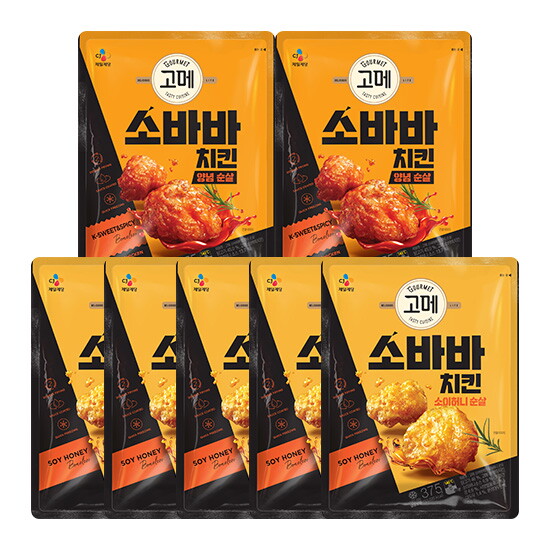 [고메]고메 소바바치킨 소이허니 순살 375g 5팩+양념순살 375g 2팩(총7팩)