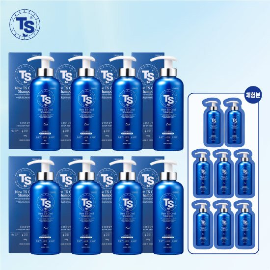 [TS NEW쿨샴푸/매니아구성] 뉴TS쿨샴푸 500g x 8 +[무료체험] 뉴TS쿨샴푸 6g x 8