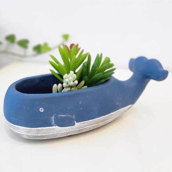 교보문고 추카추카넷 Carnic japan 큰고래 도자기화분(블루)