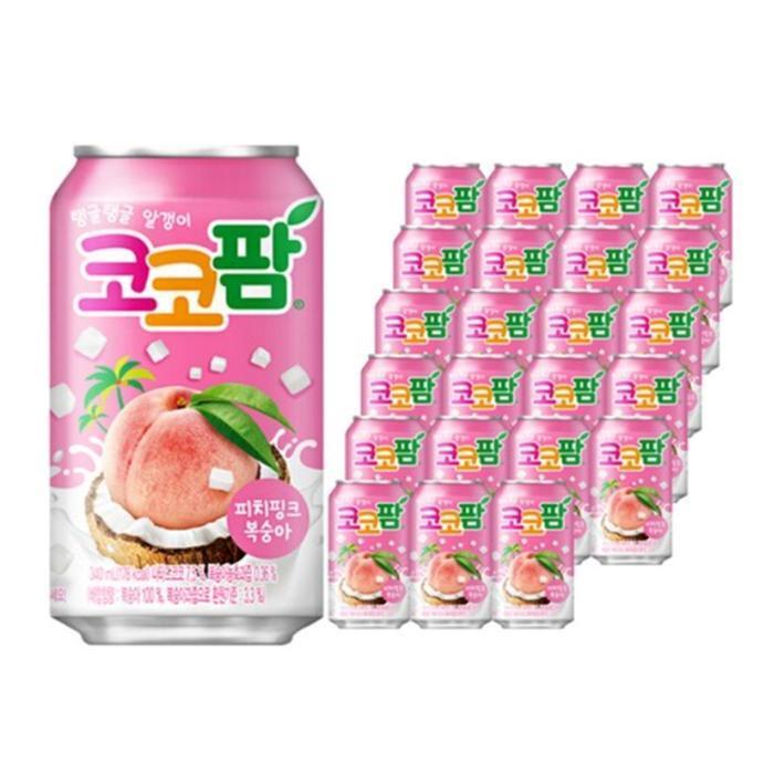 셀러허브 식품 해태음료 코코팜 피치 핑크 340ml x 18개입