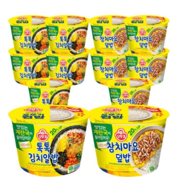 셀러허브 식품 오뚜기 컵밥 톡톡 김치 알밥 + 참치 마요 덮밥 6세트