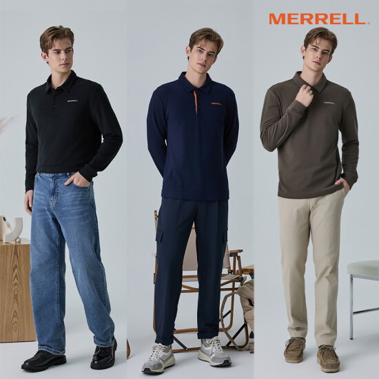 [머렐(MERRELL)]머렐 24FW 남성 더블 쿠션 기모 카라 셔츠 3종