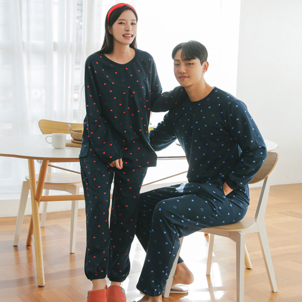 글램공감 [글램공감]러브썸 겨울 기모잠옷 홈웨어 파자마 커플 투피스
