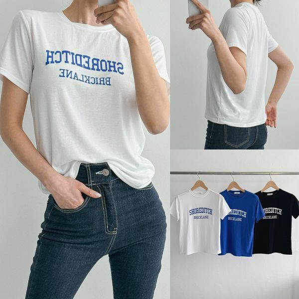 주식회사 강물처럼 아이우먼 [하프클럽/아이우먼]위쉬몰 NM 쇼디치스판반팔티셔츠(X480H603) 빅사이즈